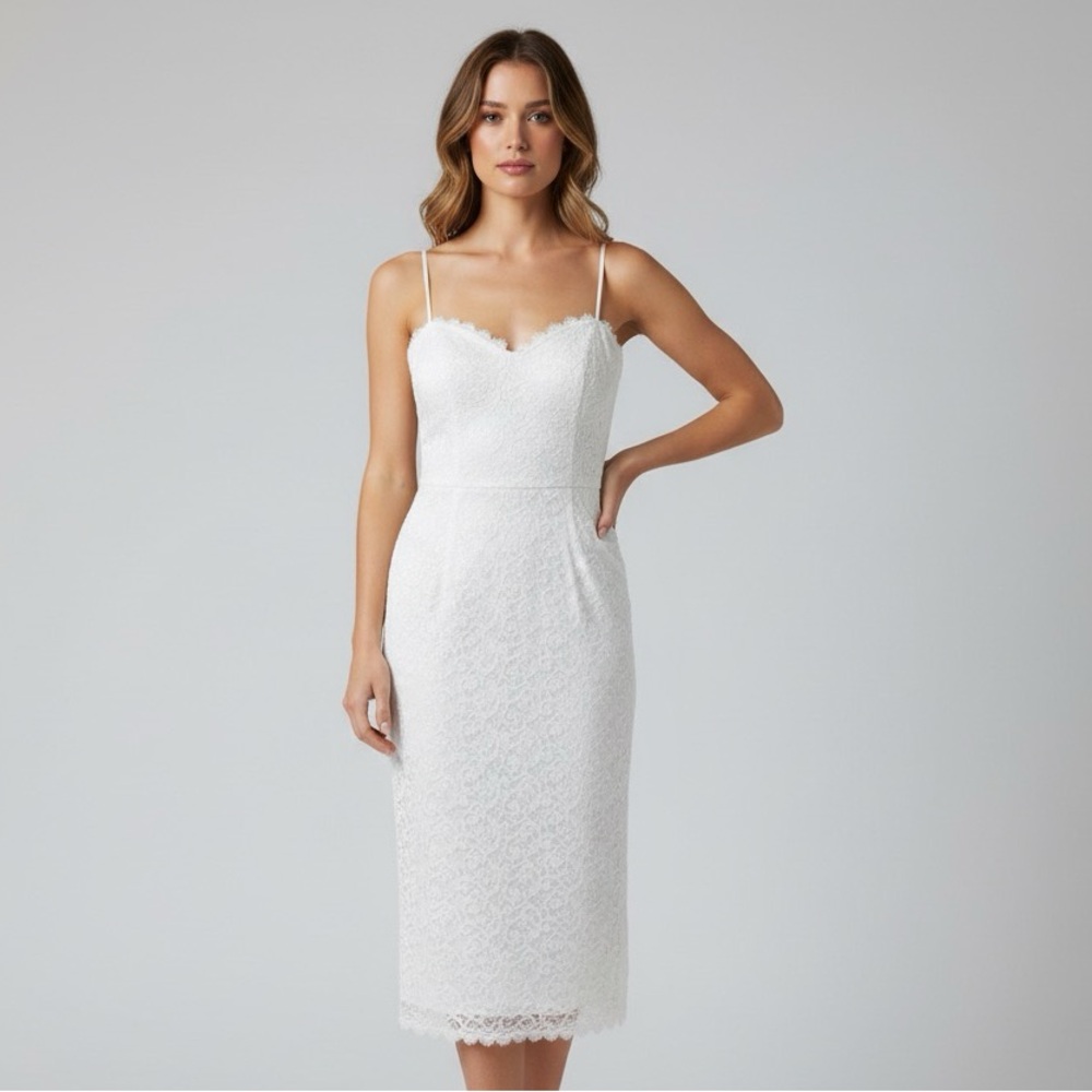 XITA White Lace Midi Dress | Size XS